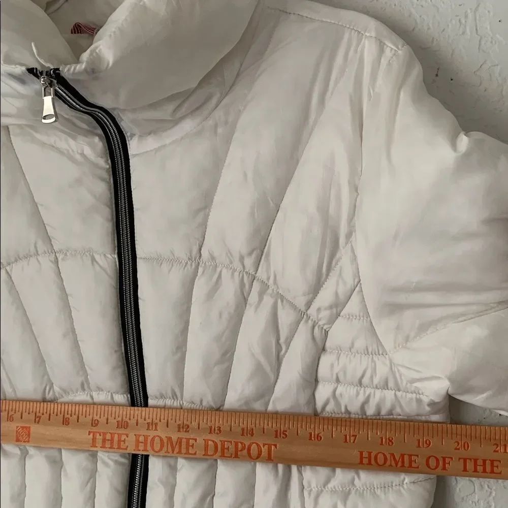 Pink Platinum Women's White Puffer Quilted Jacket Full Zip Pockets Size XL - Picture 5 of 13